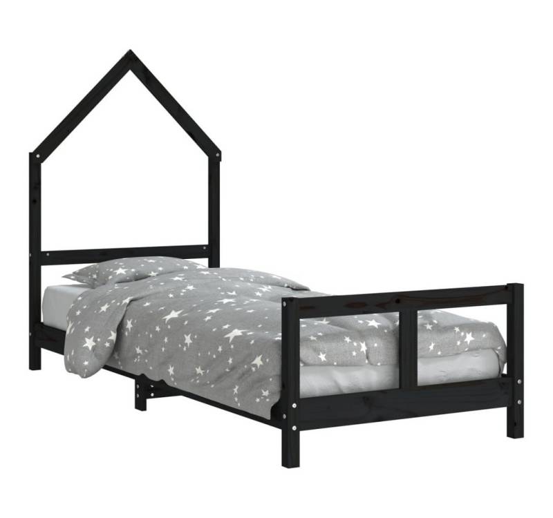 furnicato Kinderbett Schwarz 80x200 cm Massivholz Kiefer (1-tlg) von furnicato