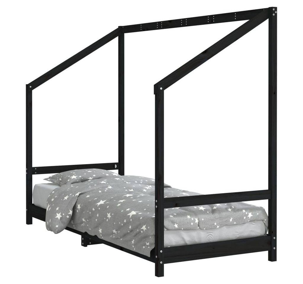 furnicato Kinderbett Schwarz 80x200 cm Massivholz Kiefer (1-tlg) von furnicato