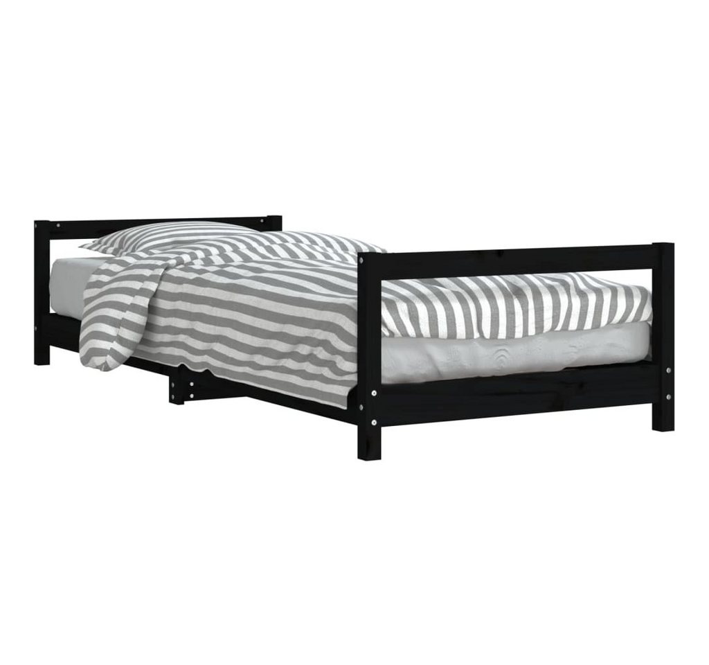 furnicato Kinderbett Schwarz 90x200 cm Massivholz Kiefer (1-tlg) von furnicato