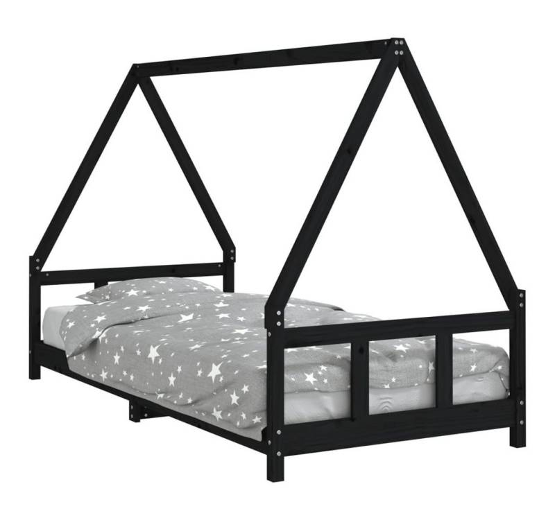 furnicato Kinderbett Schwarz 90x200 cm Massivholz Kiefer (1-tlg) von furnicato