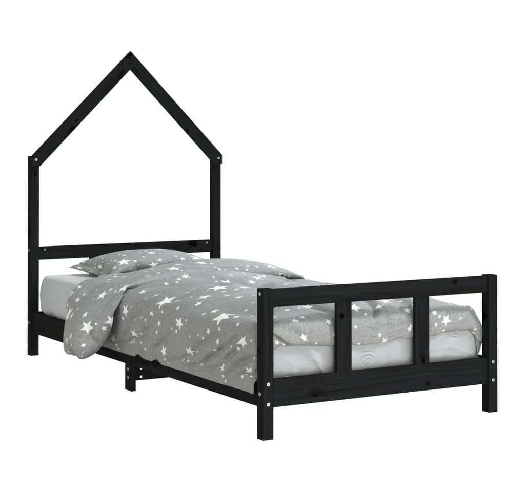 furnicato Kinderbett Schwarz 90x200 cm Massivholz Kiefer (1-tlg) von furnicato