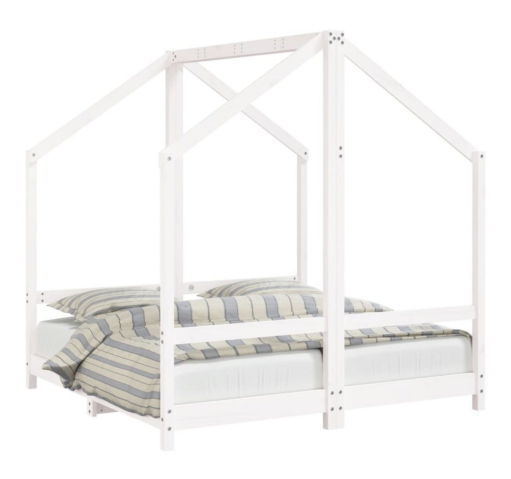 furnicato Kinderbett Weiß 2x(70x140) cm Massivholz Kiefer (1-tlg) von furnicato