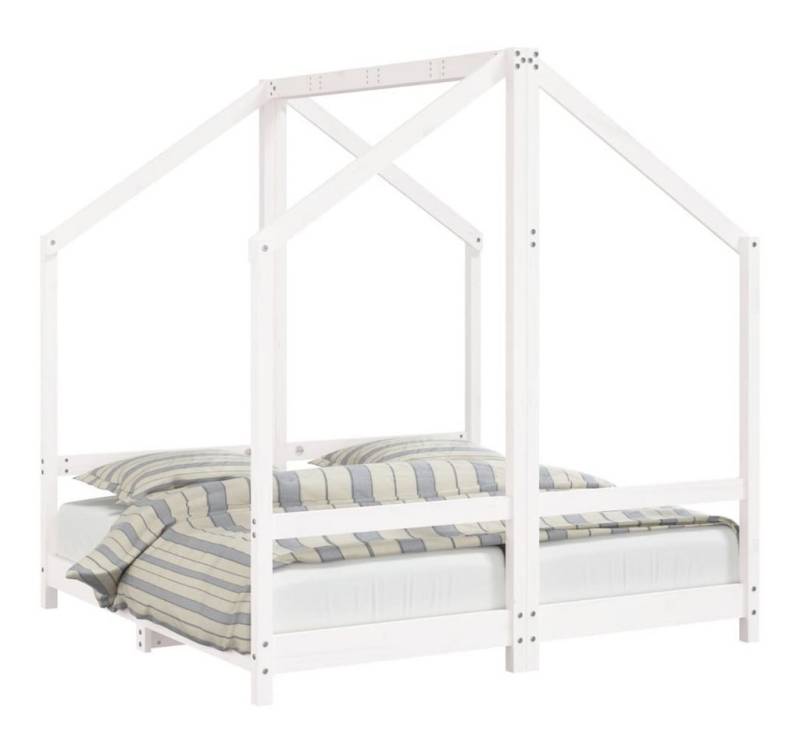 furnicato Kinderbett Weiß 2x(70x140) cm Massivholz Kiefer (1-tlg) von furnicato