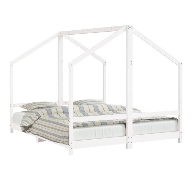 furnicato Kinderbett Weiß 2x(80x200) cm Massivholz Kiefer (1-tlg) von furnicato
