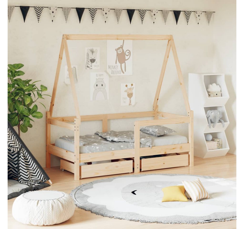 furnicato Kinderbett mit Schubladen 70x140 cm Massivholz Kiefer (1-tlg) von furnicato
