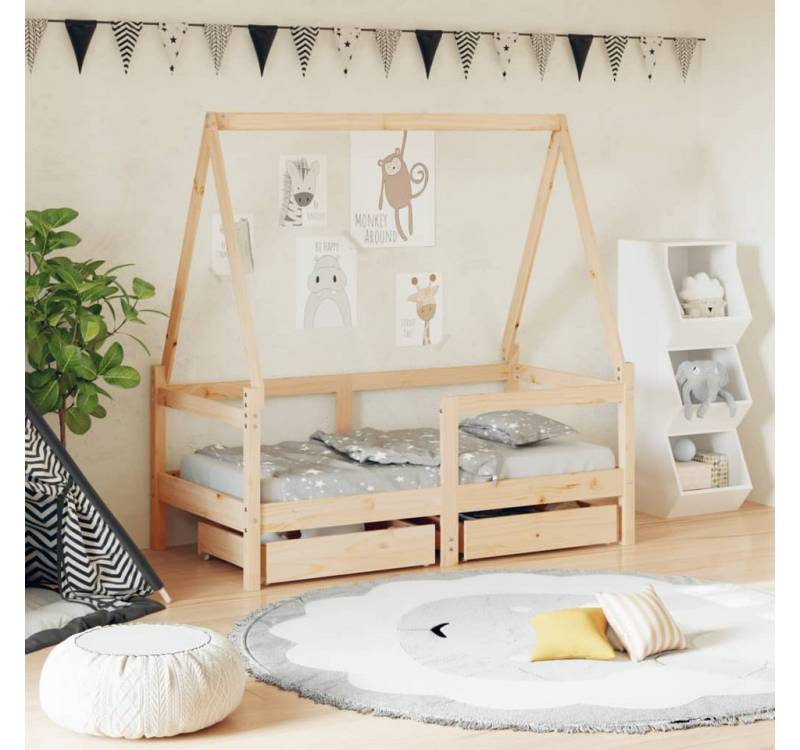 furnicato Kinderbett mit Schubladen 70x140 cm Massivholz Kiefer (1-tlg) von furnicato