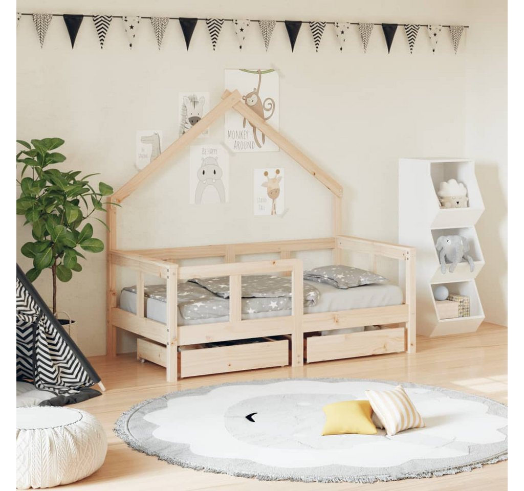 furnicato Kinderbett mit Schubladen 70x140 cm Massivholz Kiefer (1-tlg) von furnicato