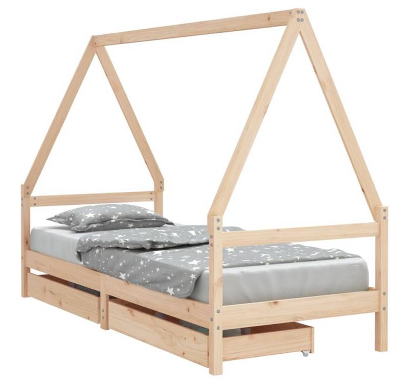furnicato Kinderbett mit Schubladen 80x200 cm Massivholz Kiefer (1-tlg) von furnicato