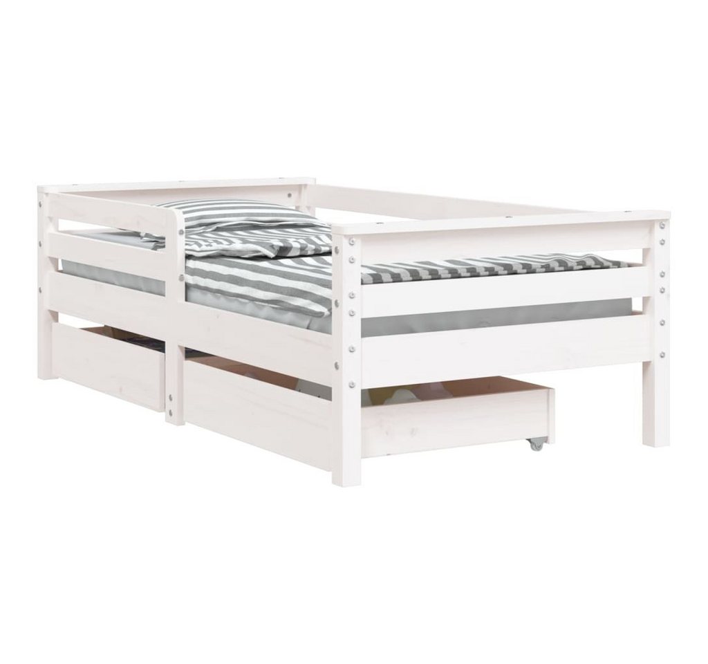 furnicato Kinderbett mit Schubladen Weiß 70x140 cm Massivholz Kiefer (1-tlg) von furnicato