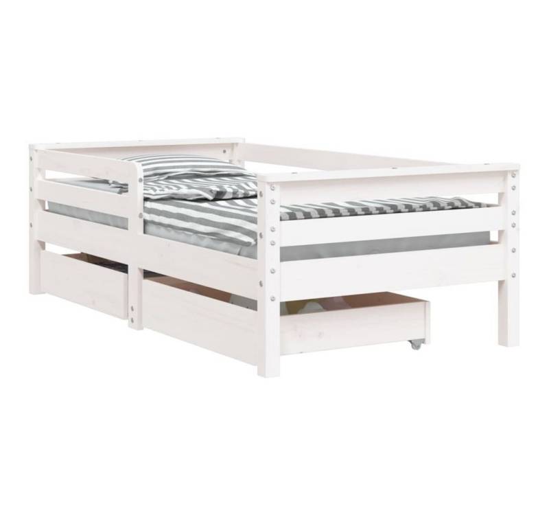 furnicato Kinderbett mit Schubladen Weiß 70x140 cm Massivholz Kiefer (1-tlg) von furnicato