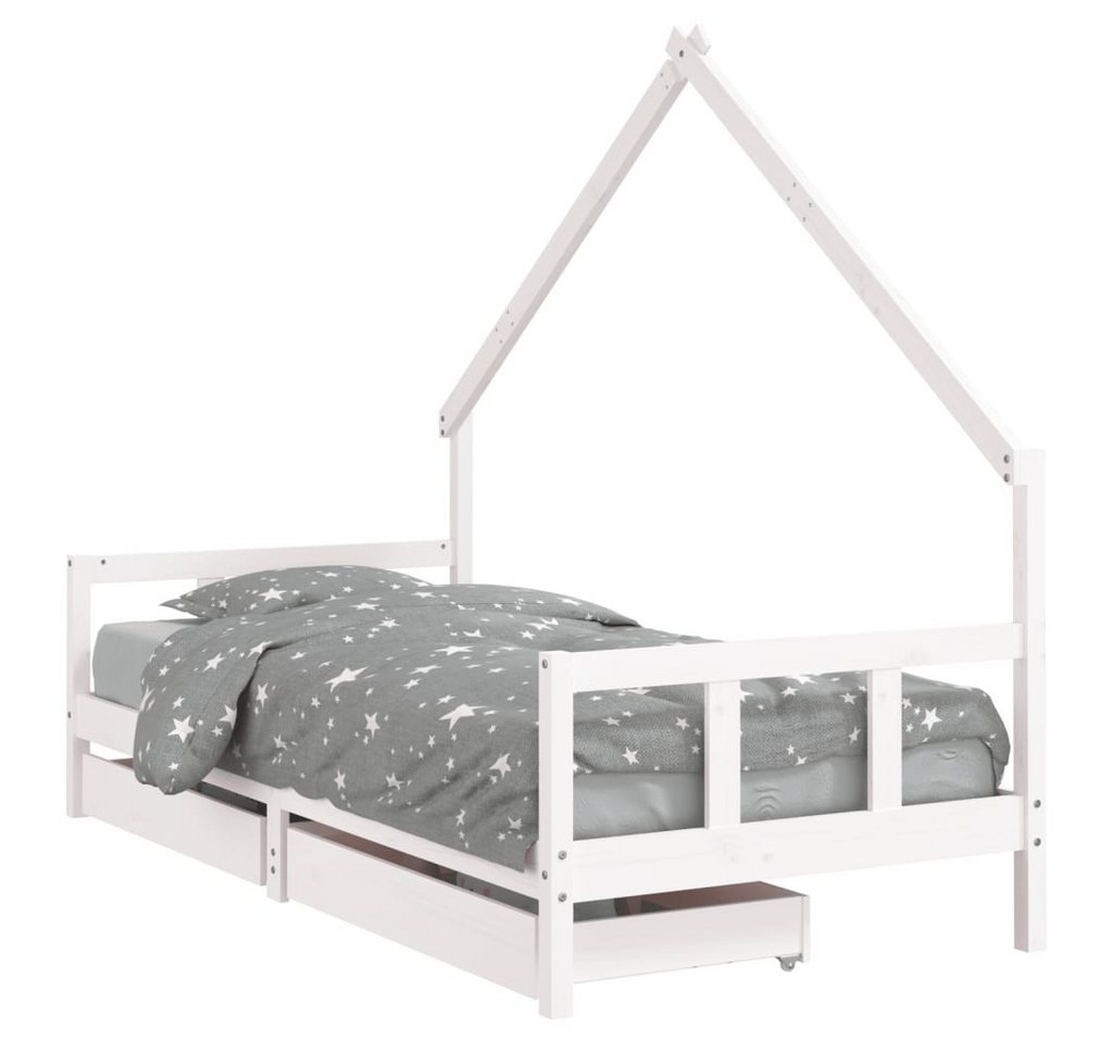 furnicato Kinderbett mit Schubladen Weiß 90x190 cm Massivholz Kiefer (1-tlg) von furnicato