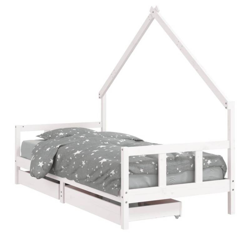 furnicato Kinderbett mit Schubladen Weiß 90x190 cm Massivholz Kiefer (1-tlg) von furnicato