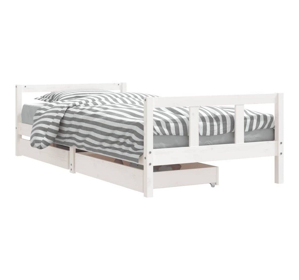 furnicato Kinderbett mit Schubladen Weiß 90x200 cm Massivholz Kiefer (1-tlg) von furnicato
