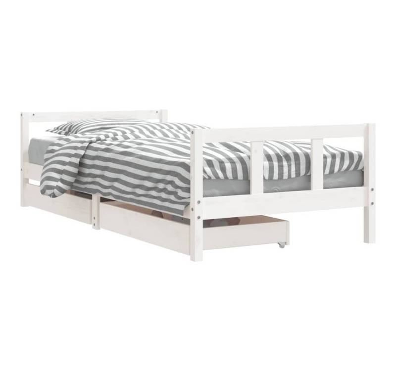 furnicato Kinderbett mit Schubladen Weiß 90x200 cm Massivholz Kiefer (1-tlg) von furnicato