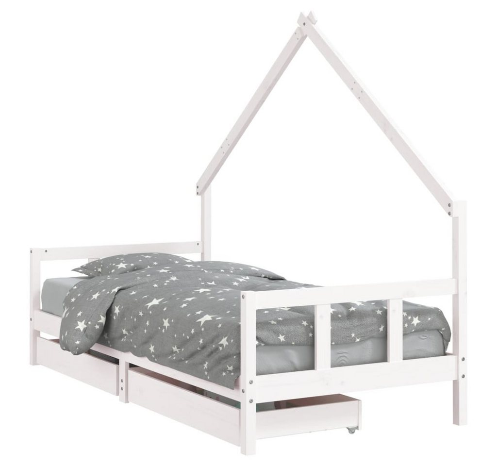 furnicato Kinderbett mit Schubladen Weiß 90x200 cm Massivholz Kiefer (1-tlg) von furnicato