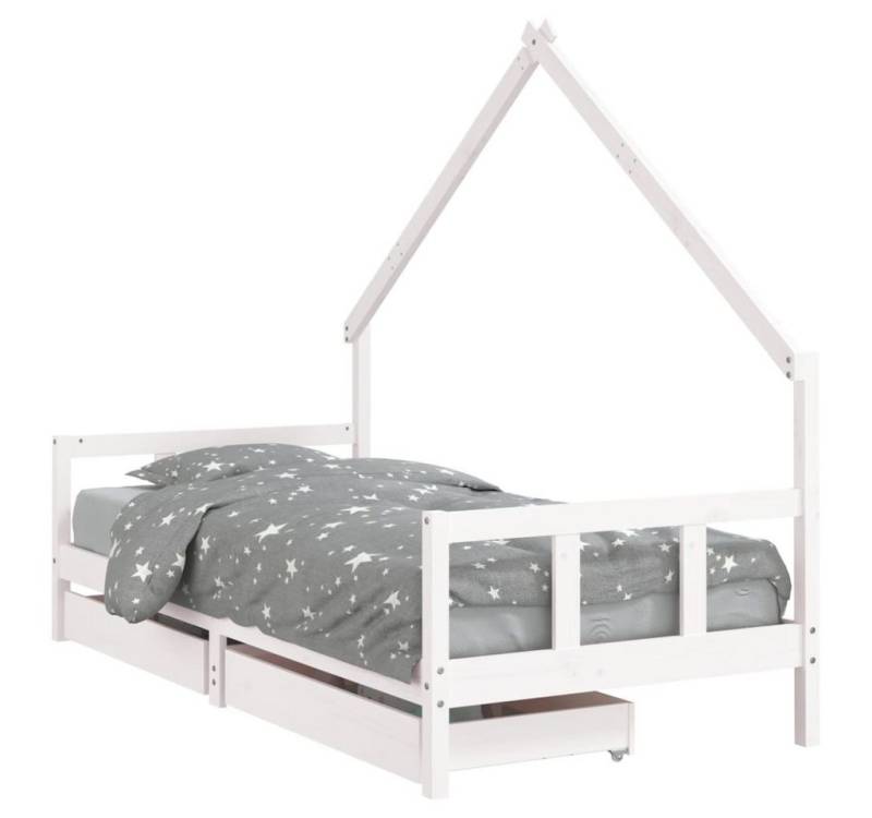 furnicato Kinderbett mit Schubladen Weiß 90x200 cm Massivholz Kiefer (1-tlg) von furnicato