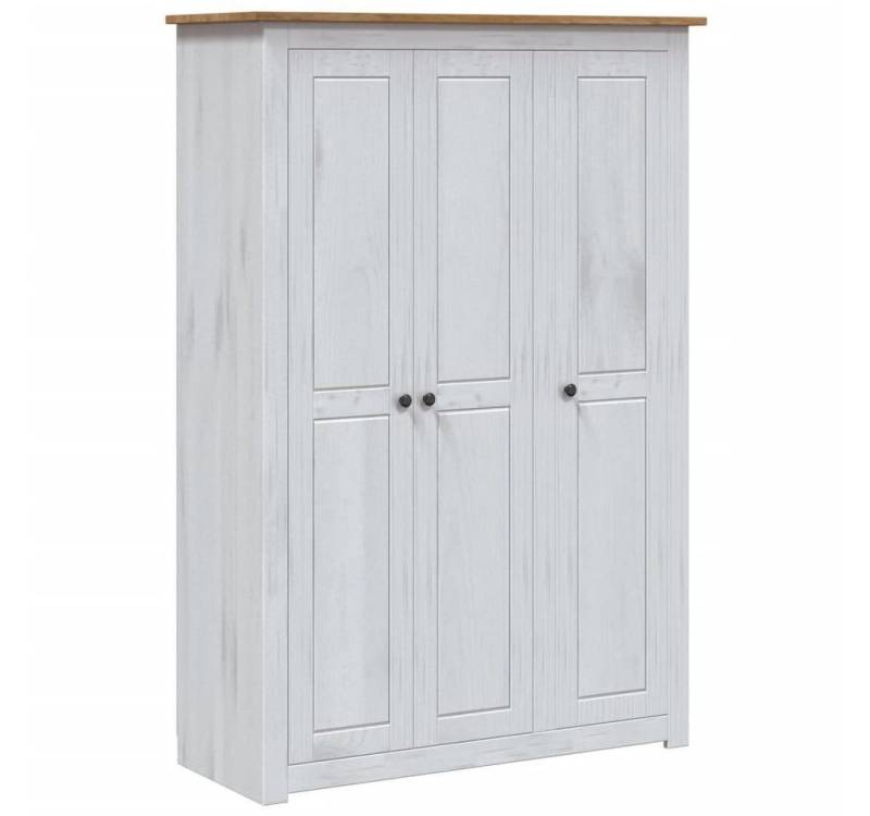 furnicato Kleiderschrank 3-Türig Weiß 118x50x171,5 cm Kiefer Panama Serie (1-St) von furnicato