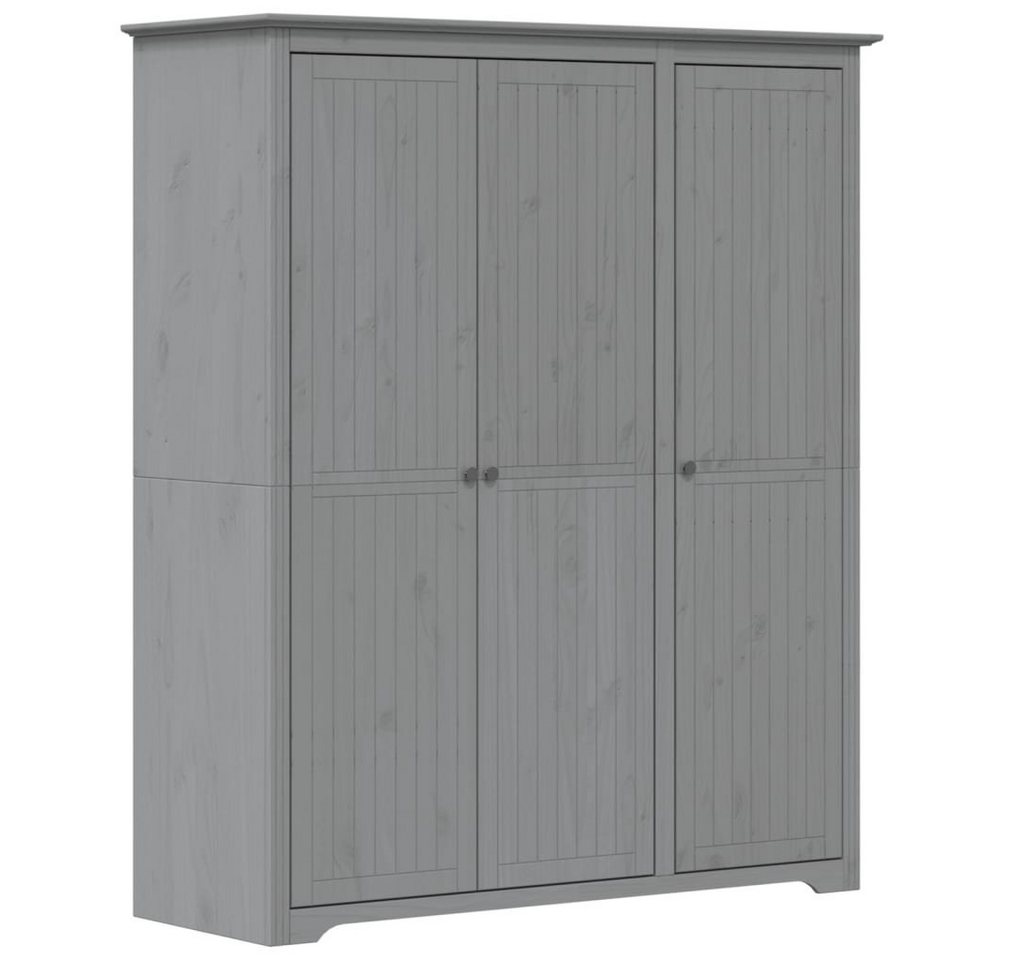furnicato Kleiderschrank BODO Grau 146x53,5x173 cm Massivholz Kiefer (1-St) von furnicato