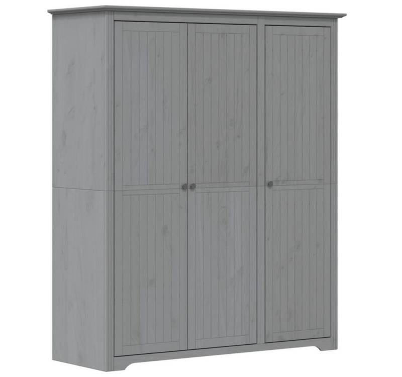 furnicato Kleiderschrank BODO Grau 146x53,5x173 cm Massivholz Kiefer (1-St) von furnicato
