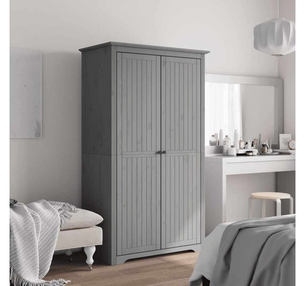furnicato Kleiderschrank BODO Grau 99x53,5x173 cm Massivholz Kiefer (1-St) von furnicato