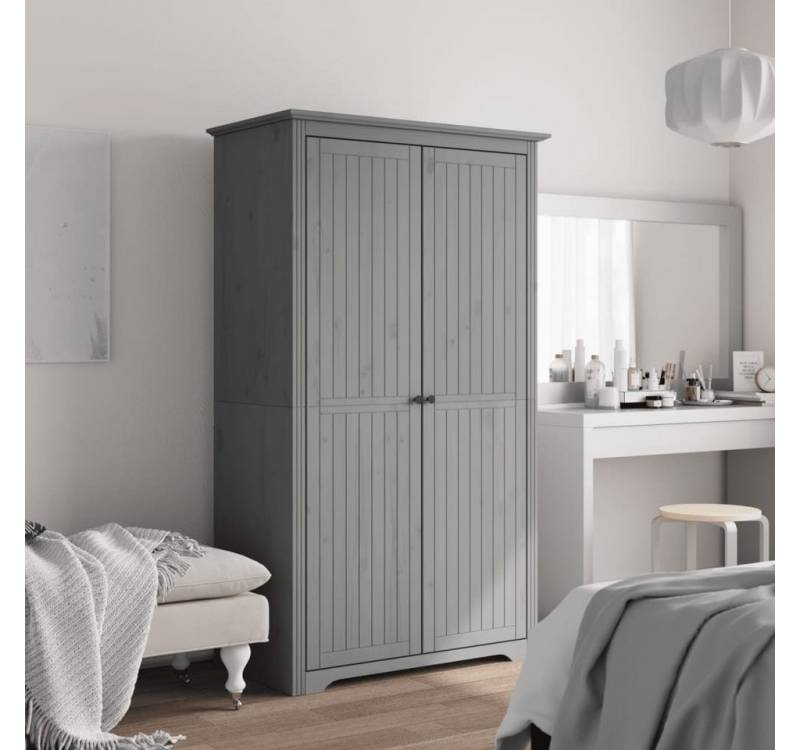 furnicato Kleiderschrank BODO Grau 99x53,5x173 cm Massivholz Kiefer (1-St) von furnicato