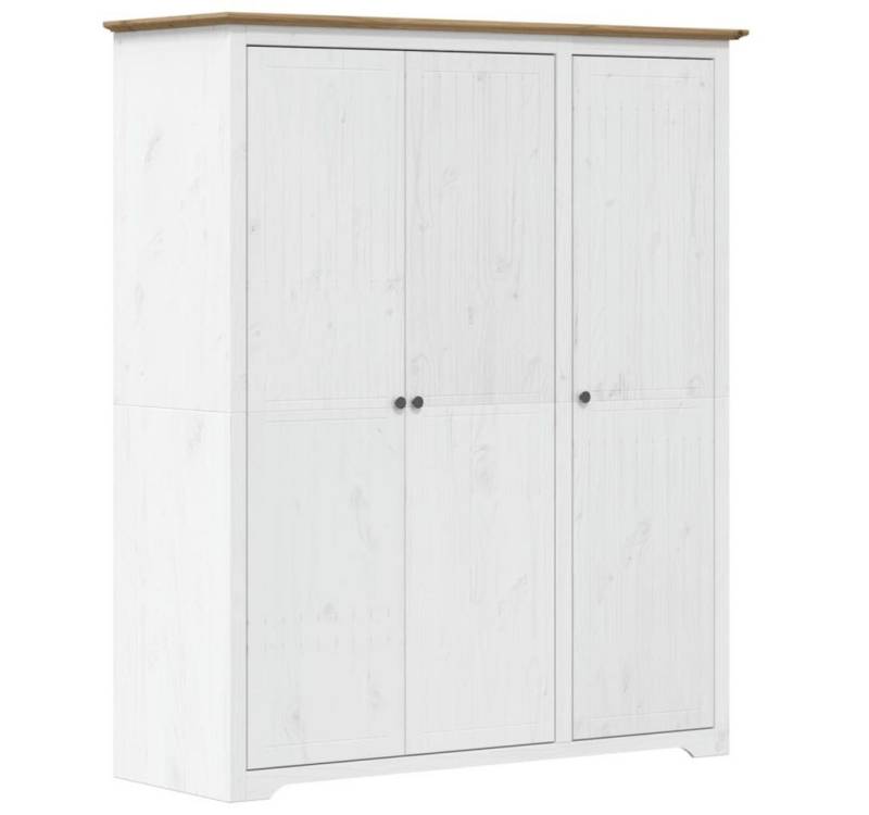 furnicato Kleiderschrank BODO Weiß und Braun 146x53,5x173 cm Kiefernholz (1-St) von furnicato