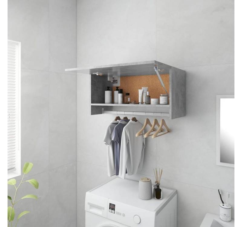 furnicato Kleiderschrank Betongrau 70x32,5x35cm Holzwerkstoff (1-St) von furnicato