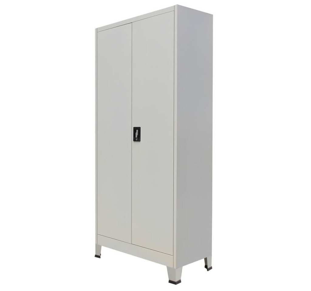 furnicato Kleiderschrank Büroschrank mit 2 Türen Stahl 90x40x180 cm Grau (1-St) von furnicato
