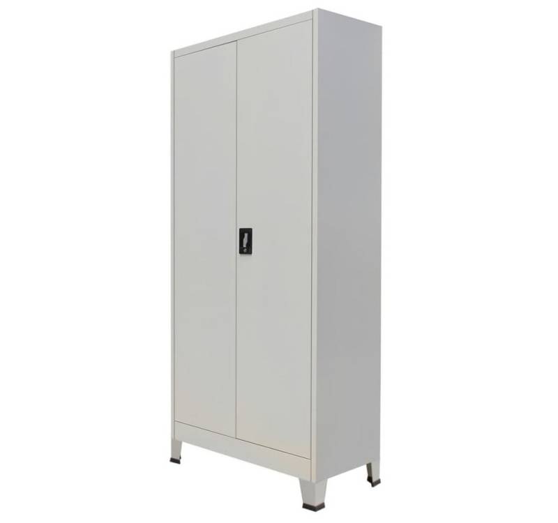 furnicato Kleiderschrank Büroschrank mit 2 Türen Stahl 90x40x180 cm Grau (1-St) von furnicato