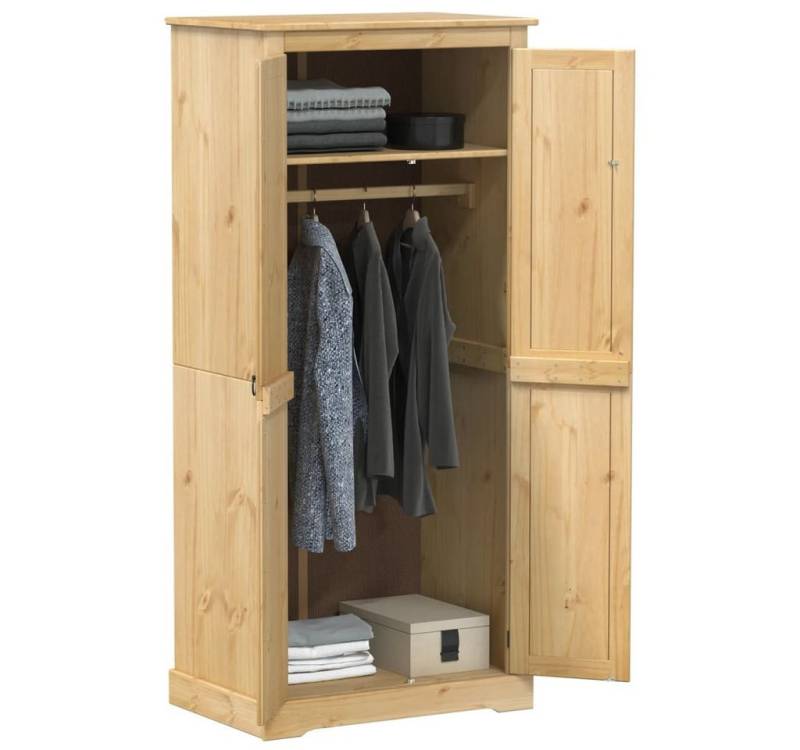furnicato Kleiderschrank Corona 76x50x170 cm Massivholz Kiefer von furnicato