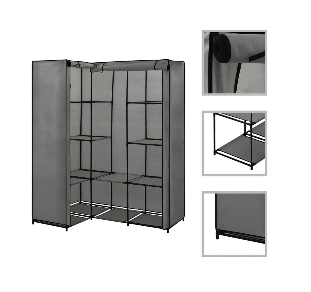 furnicato Kleiderschrank Eckkleiderschrank Grau 130 x 87 x 169 cm von furnicato