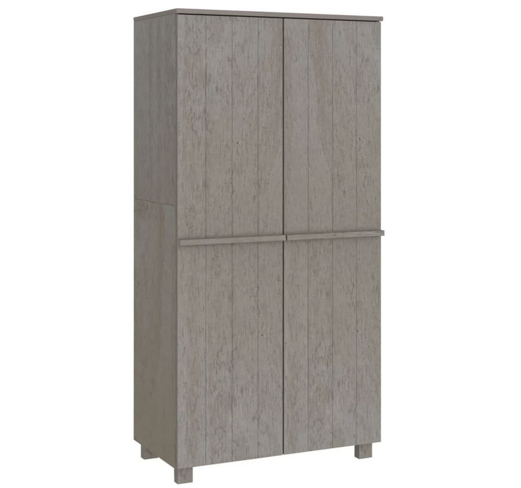 furnicato Kleiderschrank HAMAR Hellgrau 89x50x180 cm Massivholz Kiefer (1-St) von furnicato