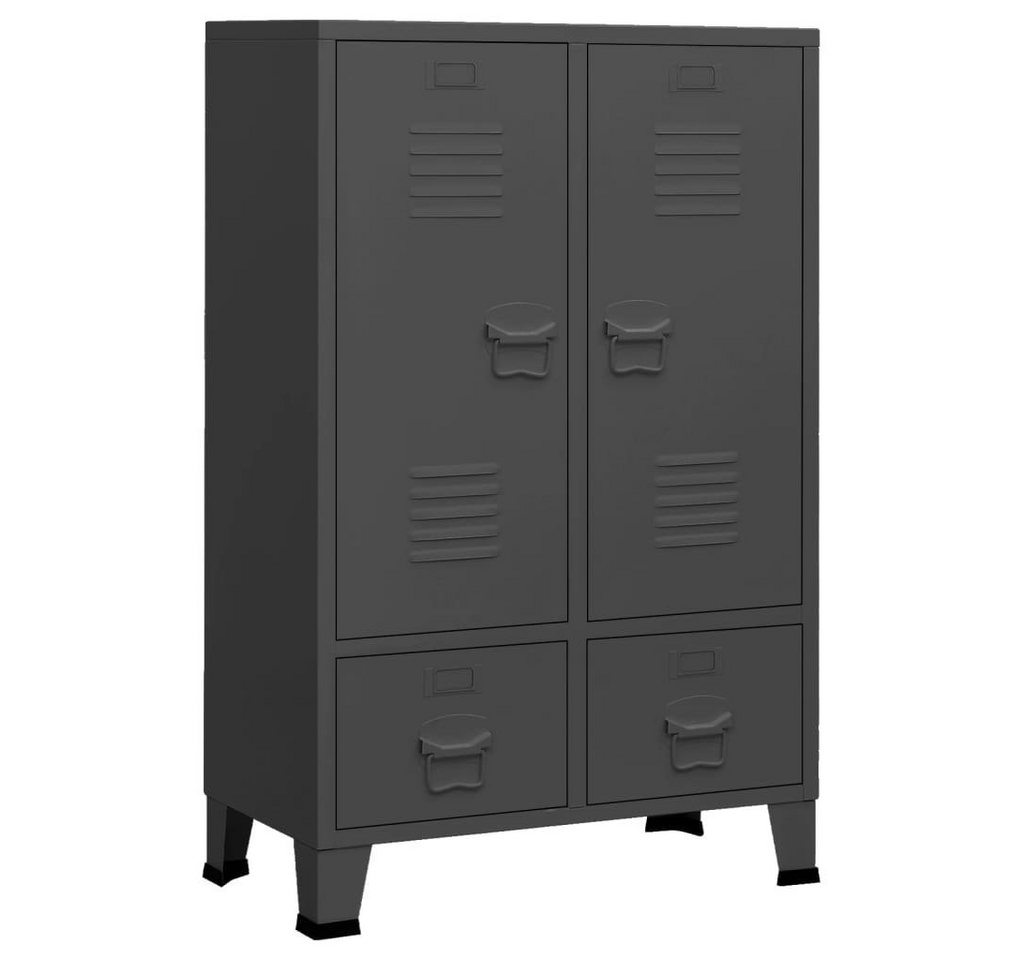 furnicato Kleiderschrank Industrie-Stil Anthrazit 67x35x107 cm Stahl (1-St) von furnicato