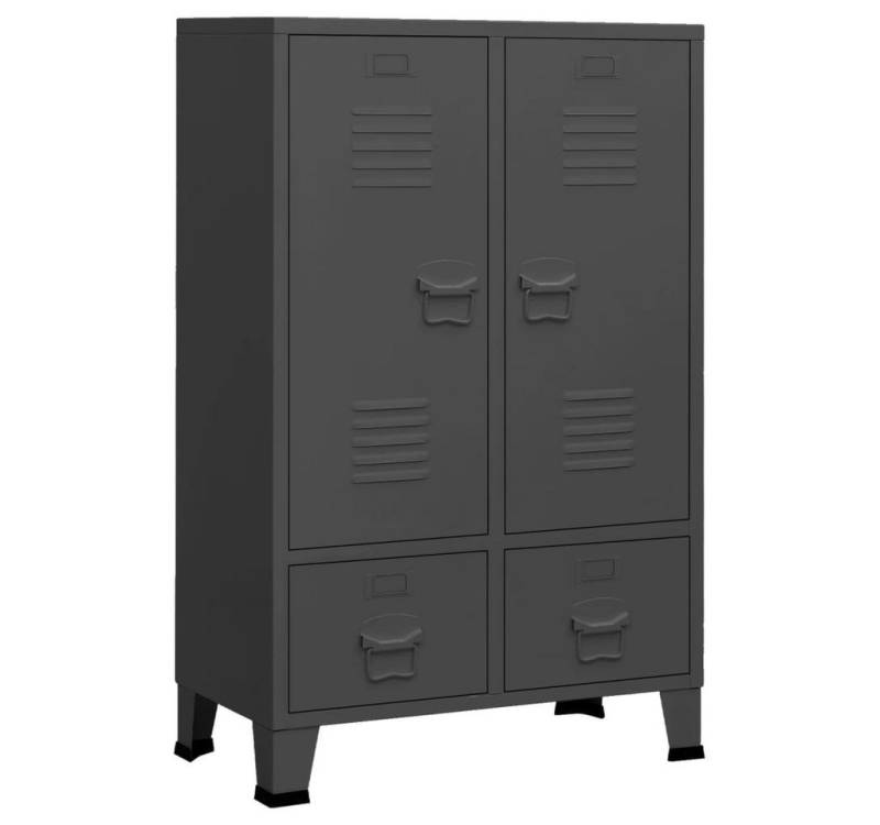 furnicato Kleiderschrank Industrie-Stil Anthrazit 67x35x107 cm Stahl (1-St) von furnicato