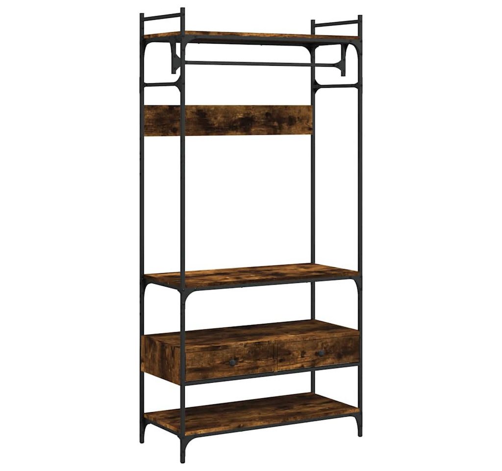 furnicato Kleiderschrank Kleiderständer mit Schubladen Räuchereiche 89x39x184,5 cm (1-St) von furnicato