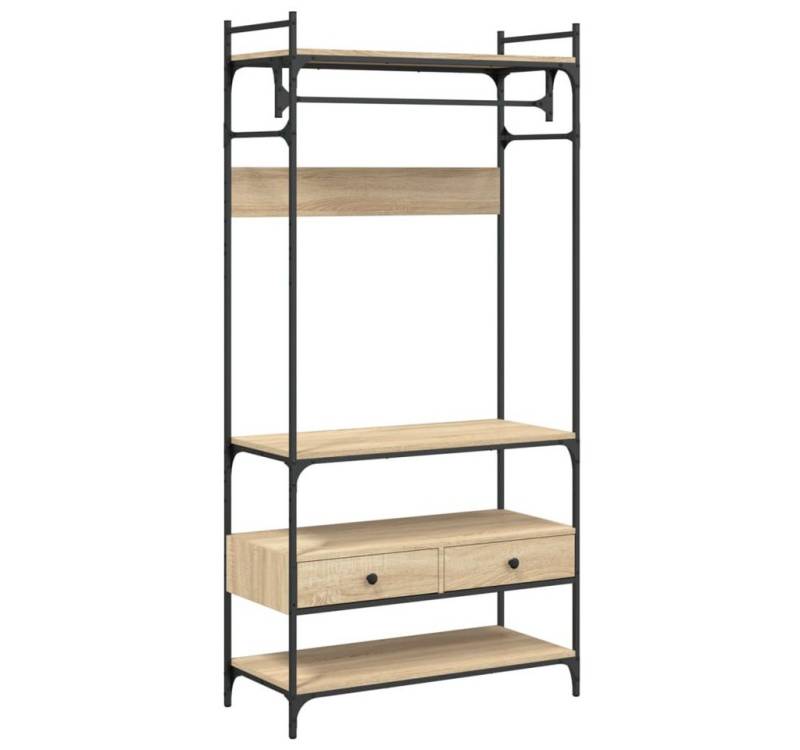 furnicato Kleiderschrank Kleiderständer mit Schubladen Sonoma-Eiche 89x39x184,5 cm (1-St) von furnicato