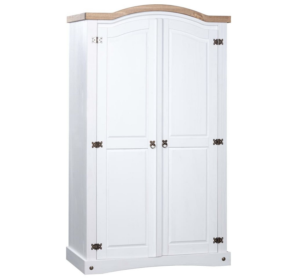 furnicato Kleiderschrank Mexiko-Stil Kiefernholz 2 Türen Weiß (1-St) von furnicato