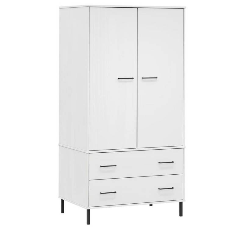 furnicato Kleiderschrank OSLO Metallbeine Weiß 90x55x172,5 cm Massivholz (1-St) von furnicato
