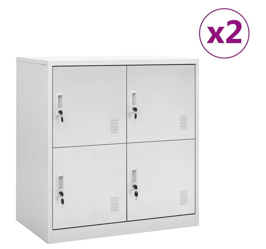 furnicato Kleiderschrank Schließfachschränke 2 Stk. Hellgrau 90x45x92,5 cm Stahl von furnicato
