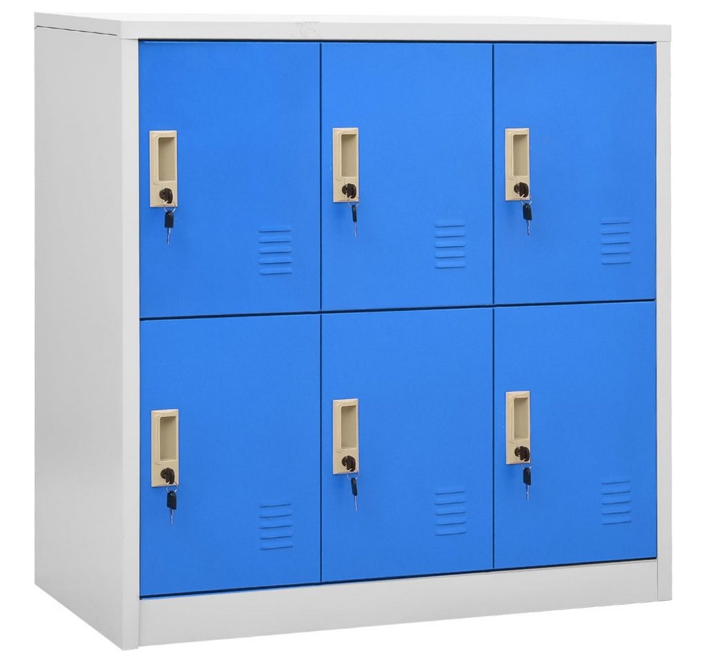 furnicato Kleiderschrank Schließfachschränke 2 Stk. Hellgrau und Blau 90x45x92,5cm Stahl von furnicato