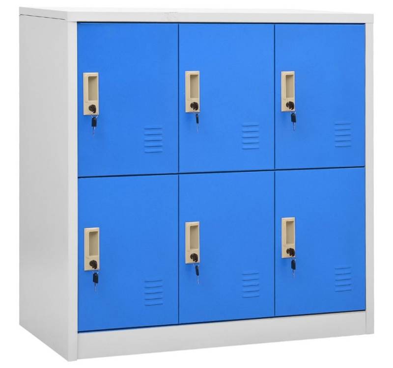 furnicato Kleiderschrank Schließfachschränke 2 Stk. Hellgrau und Blau 90x45x92,5cm Stahl von furnicato