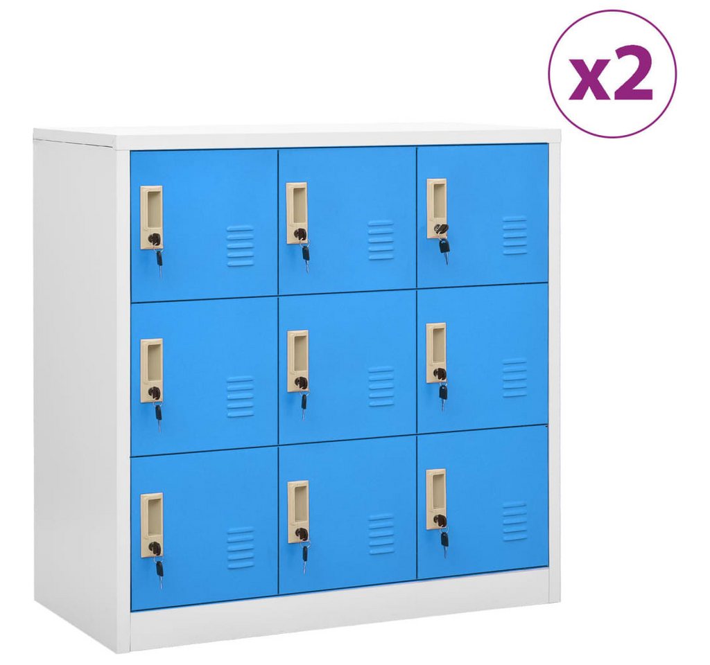 furnicato Kleiderschrank Schließfachschränke 2 Stk. Hellgrau und Blau 90x45x92,5cm Stahl furnicato Kleiderschrank Schließfachschränke 2 Stk. Hellgrau und Blau 90x45x92,5cm Stahl von furnicato