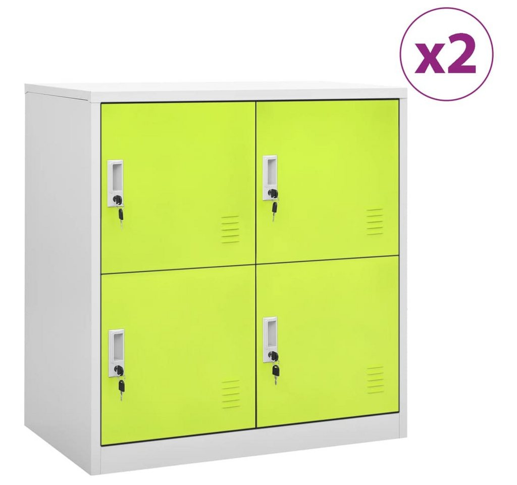 furnicato Kleiderschrank Schließfachschränke 2 Stk. Hellgrau und Grün 90x45x92,5cm Stahl (1-St) von furnicato