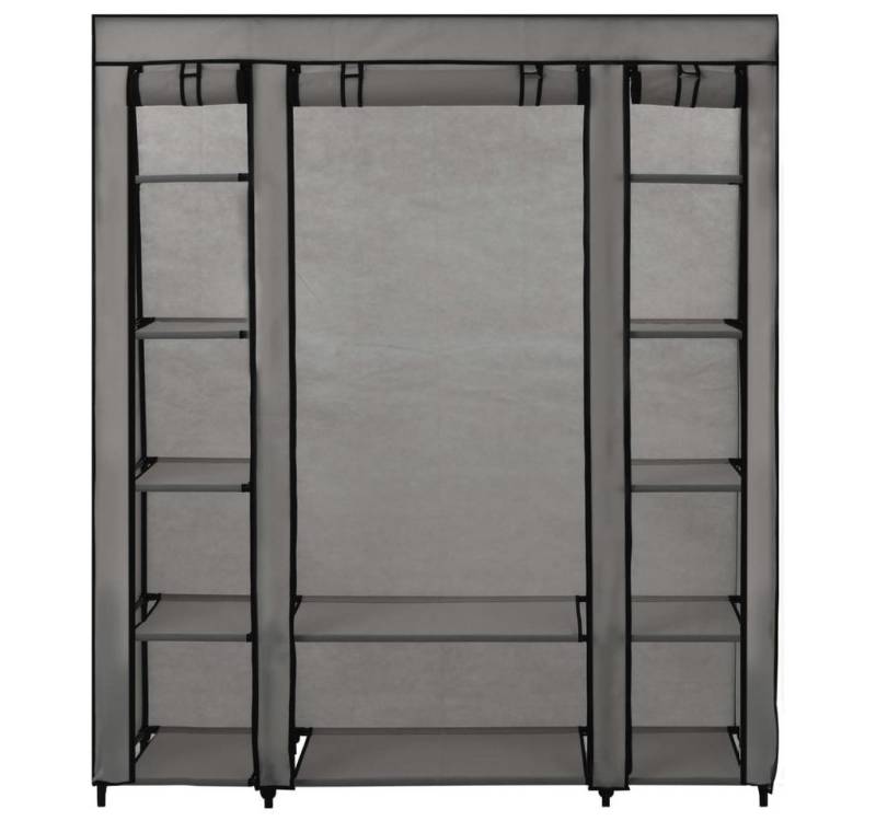 furnicato Stoffschrank mit Fächern Kleiderstangen Grau 150x45x176cm von furnicato