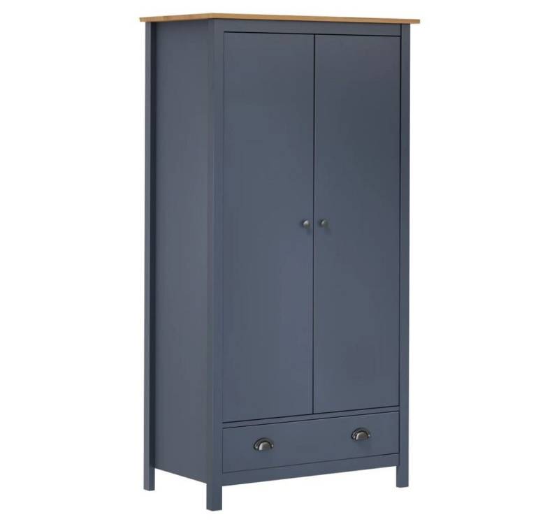 furnicato Kleiderschrank mit 2 Türen Hill Grau 89x50x170 cm Kiefernholz (1-St) von furnicato