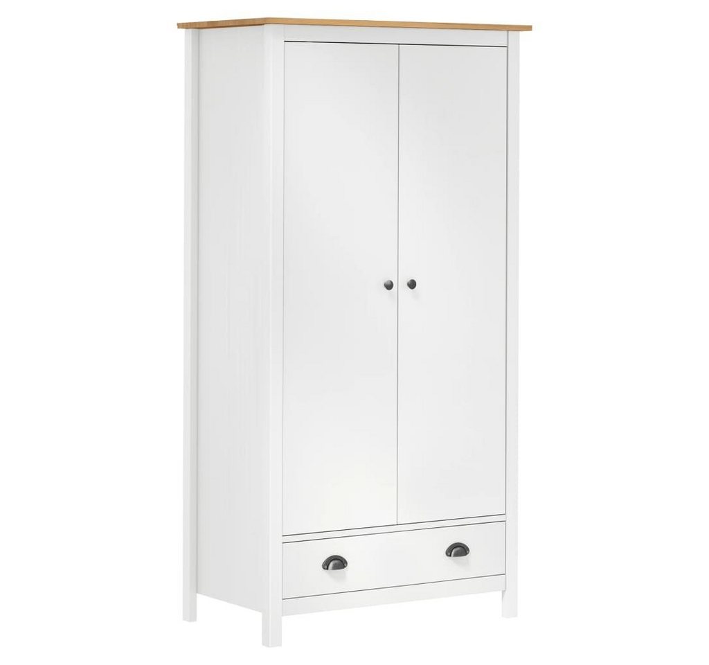 furnicato Kleiderschrank mit 2 Türen Hill Weiß 89x50x170 cm Kiefernholz (1-St) von furnicato