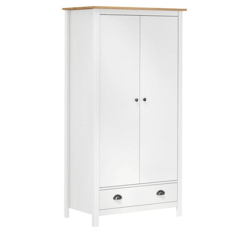 furnicato Kleiderschrank mit 2 Türen Hill Weiß 89x50x170 cm Kiefernholz (1-St) von furnicato
