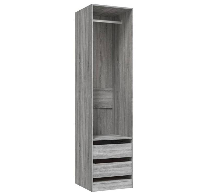 furnicato Kleiderschrank mit Schubladen Grau Sonoma 50x50x200 cm (1-St) von furnicato