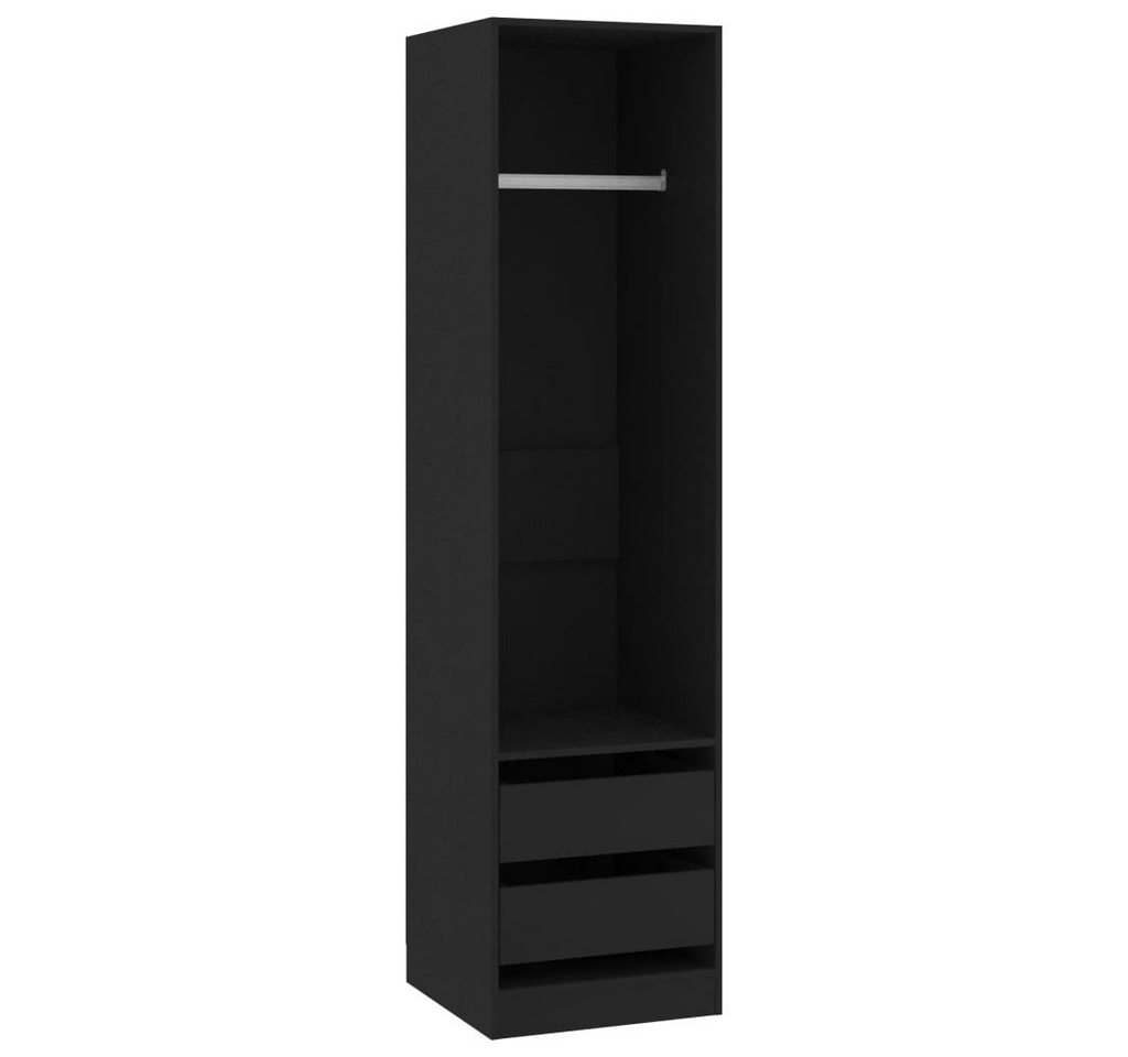 furnicato Kleiderschrank mit Schubladen Schwarz 50x50x200cm Holzwerkstoff (1-St) von furnicato