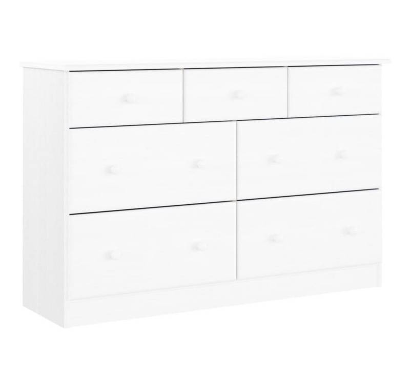 furnicato Kommode ALTA Weiß 112x35x73 cm Massivholz Kiefer (1 St) von furnicato